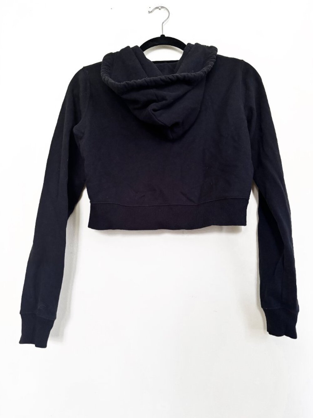 Hollister Cropped Zip Up Hoodie. Black Size Small Excellent Condition - Picture 3 of 5
